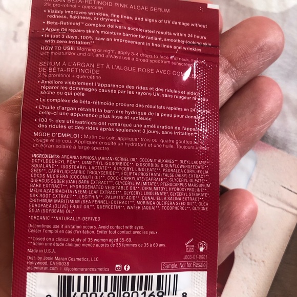 Josie maran 6 x 2ml Argan beta retinol pink algae serum - Picture 3 of 4